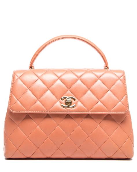 salmon colored chanel bag|CHANEL .